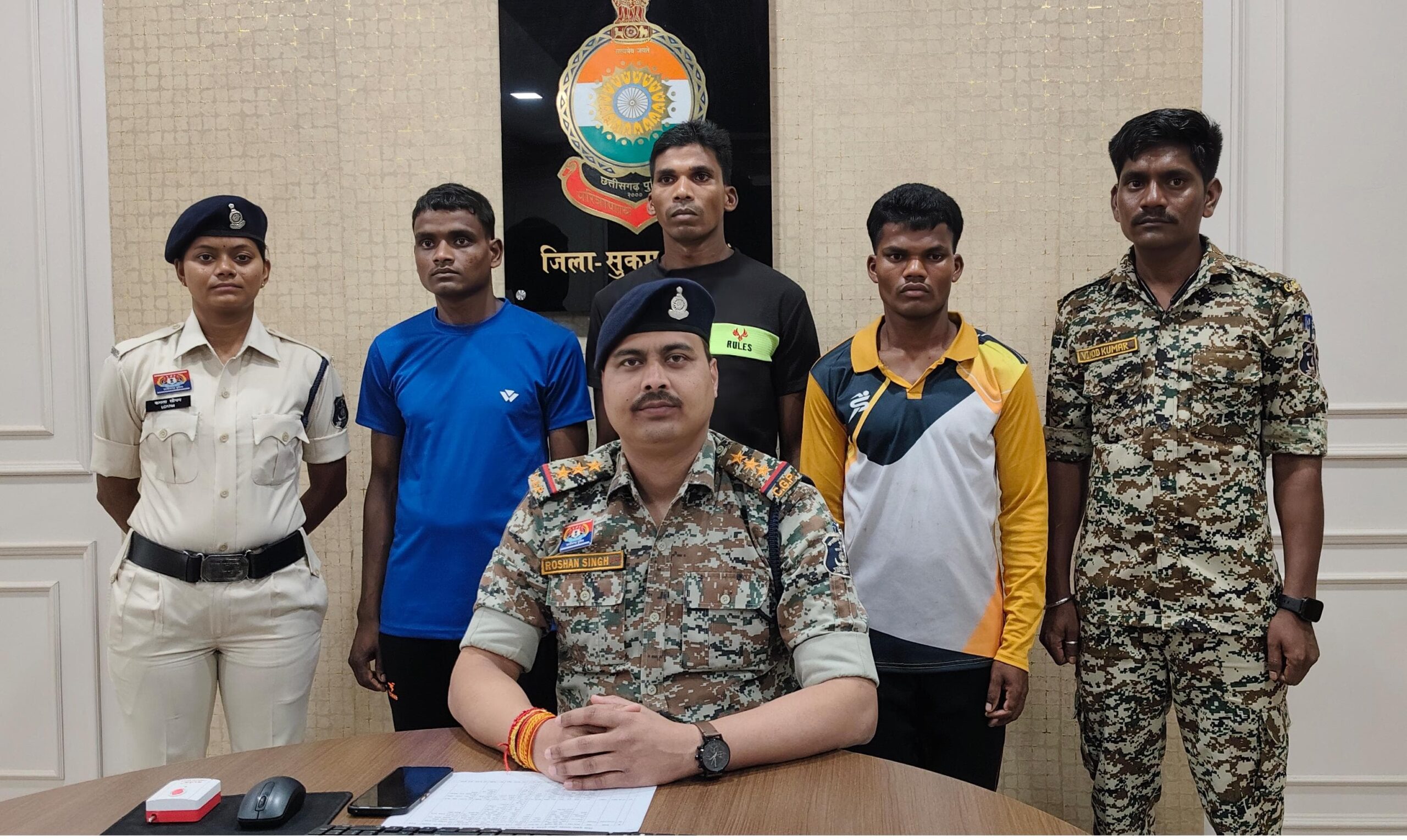 छत्तीसगढ़ के सुकमा जिले से 21 लाख रूपये के इनामी तीन हार्डकोर नक्सली गिरफ्तार
