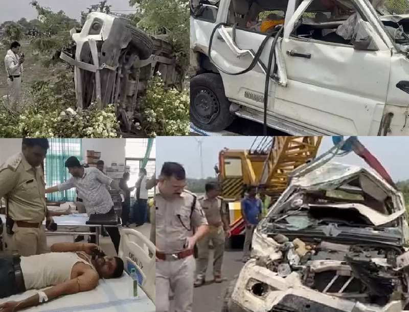 मप्र के रतलाम में बिहार एसटीएफ की गाड़ी पलटी, दो जवानों की मौत और चार घायल