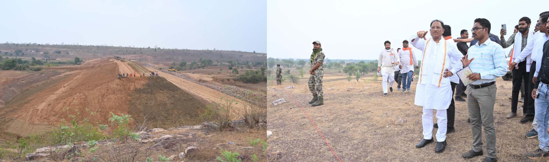 मुख्यमंत्री साय ने निर्माणाधीन सिद्धबाबा जलाशय का किया निरीक्षण
