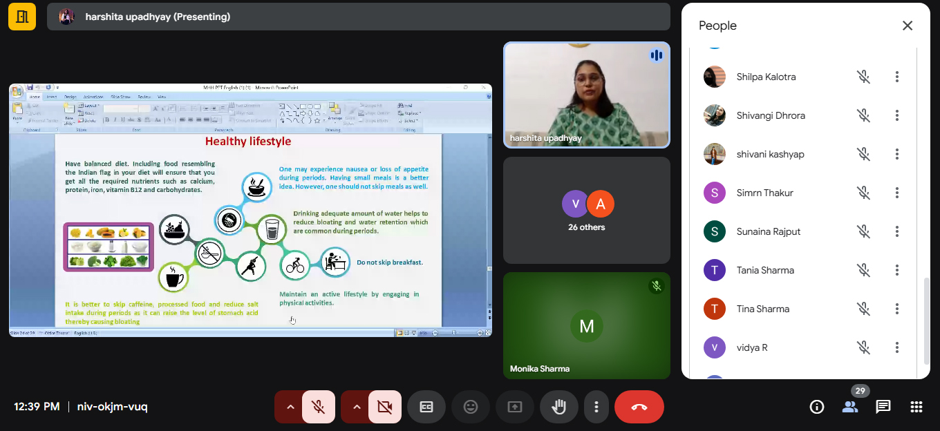 मासिक धर्म स्वच्छता पर ऑनलाइन जागरूकता सत्र में छात्राओं को मिली अहम जानकारी