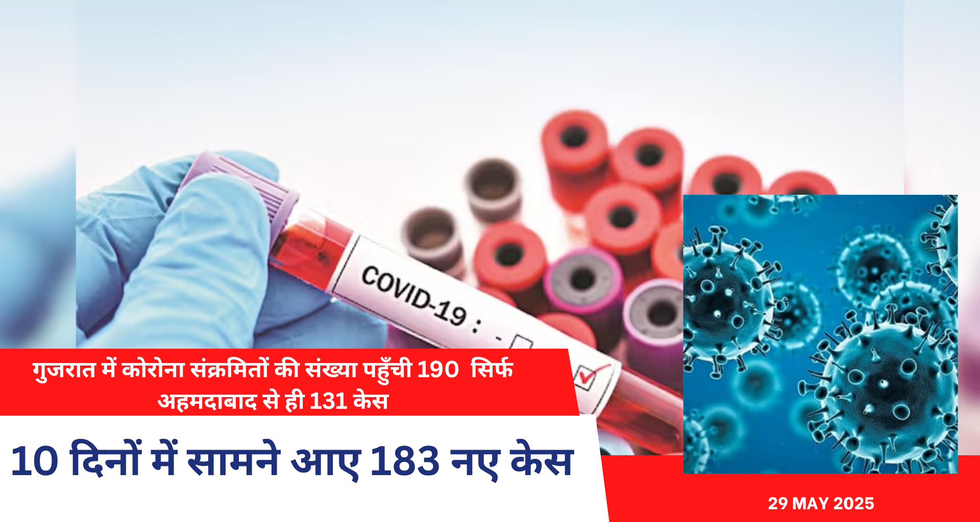 गुजरात में कोरोना संक्रमितों की संख्या पहुँची 190, सिर्फ अहमदाबाद से ही 131 केस