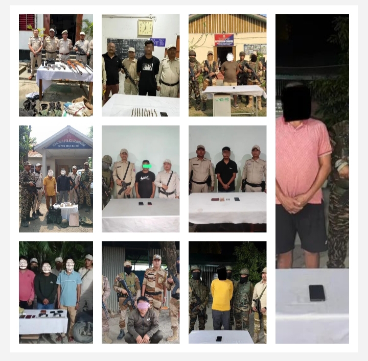 मणिपुर : उग्रवादियों के खिलाफ अभियान में 13 गिरफ्तार, भारी मात्रा में हथियार बरामद