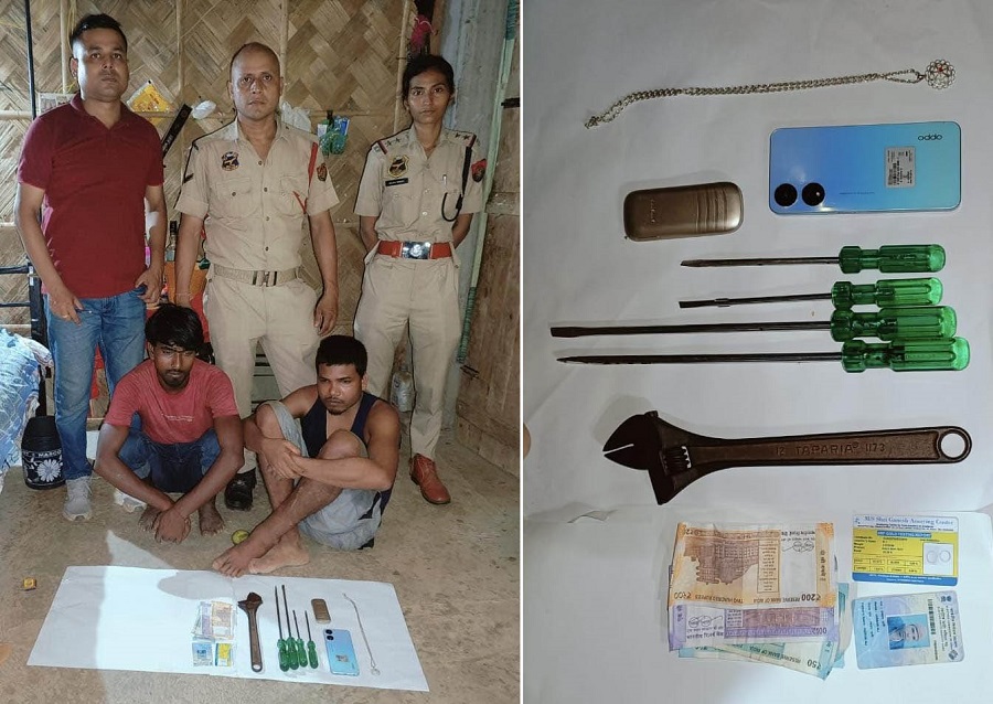 केराकुची में चोरी के दो आरोपित गिरफ्तार, चोरी के सामान और औजार बरामद