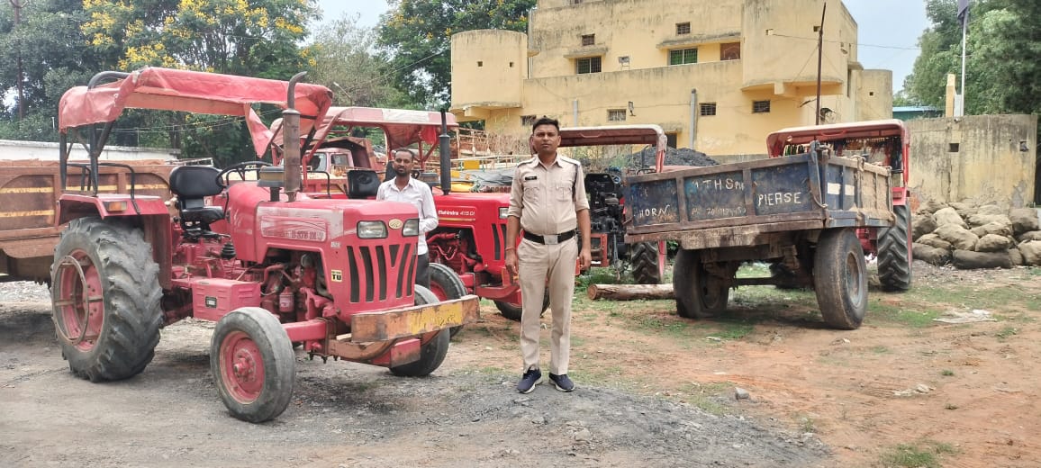 सूरजपुर : अवैध रेत परिवहन पर कार्रवाई, चार वाहन जब्त