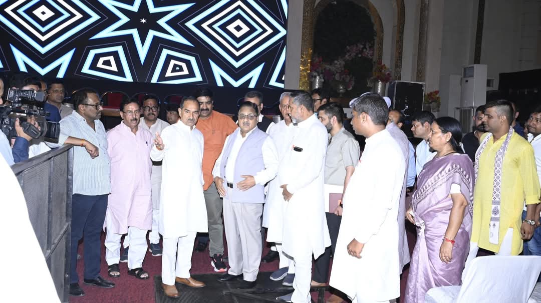 भाजपा प्रदेश प्रभारी डॉ अग्रवाल और प्रदेश अध्यक्ष राठौड़ ने कार्यक्रम स्थल का किया निरीक्षण