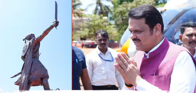 सिंधुदूर्ग में स्थापित की गई छत्रपति शिवाजी महाराज की प्रतिमा, मुख्यमंत्री ने लोकार्पण किया