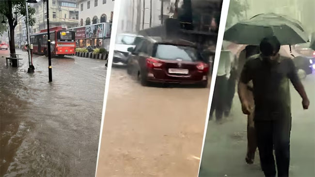 मुंबई सहित कई जिलों में भारी बारिश, लोकल रेल सेवा प्रभावित