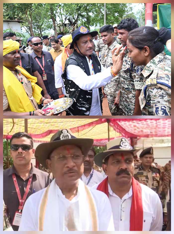 मुख्यमंत्री ने अबूझमाड़ मुठभेड़ में शामिल डीआरजी के जवानों का तिलक लगाकर किया सम्मान