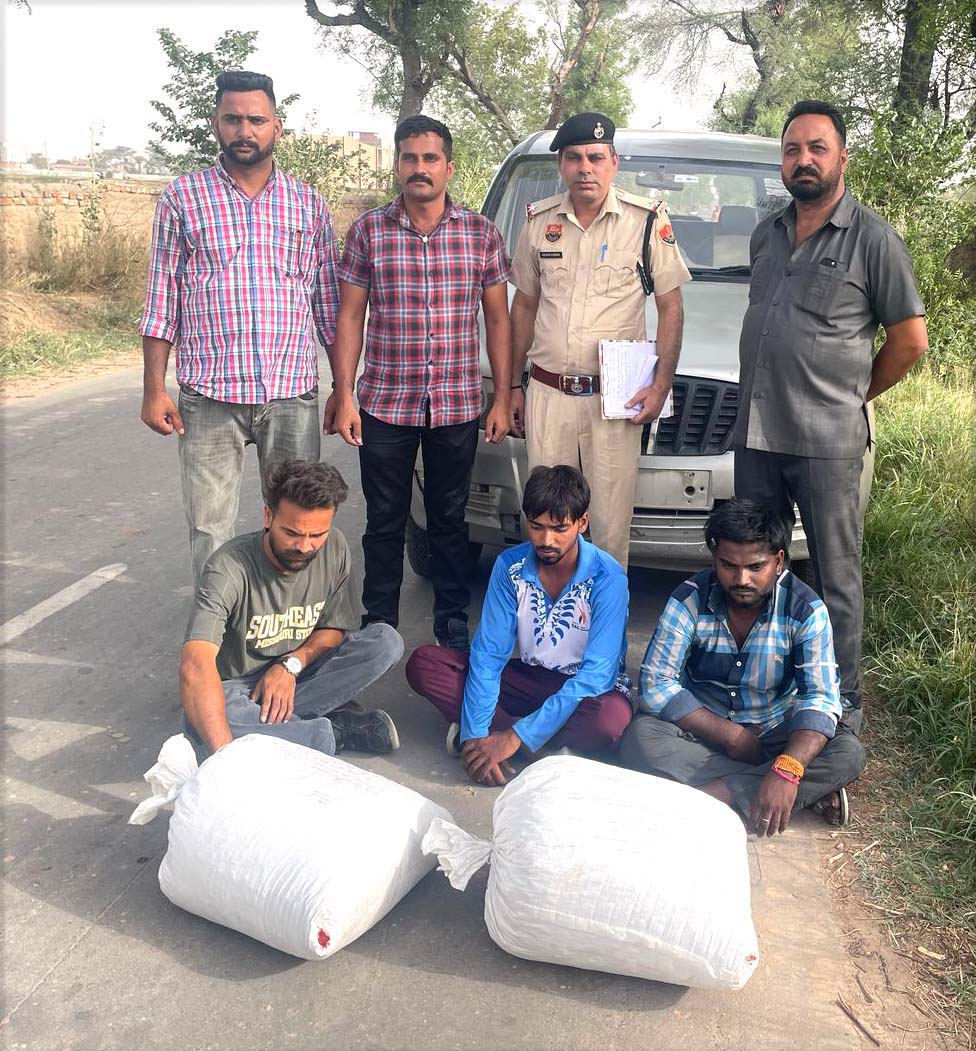 सिरसा: लाखों के चूरापोस्त सहित कार सवार तीन तस्कर गिरफ्तार