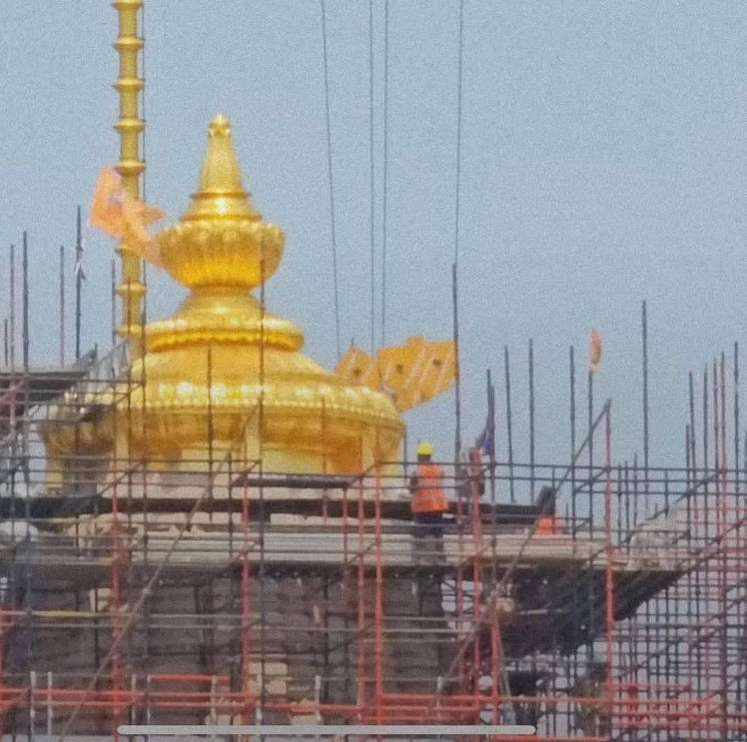 श्री राममंदिर का स्वर्ण जड़ित शिखर तैयार, 5 जून काे हाेगी राम दरबार की प्राण प्रतिष्ठा